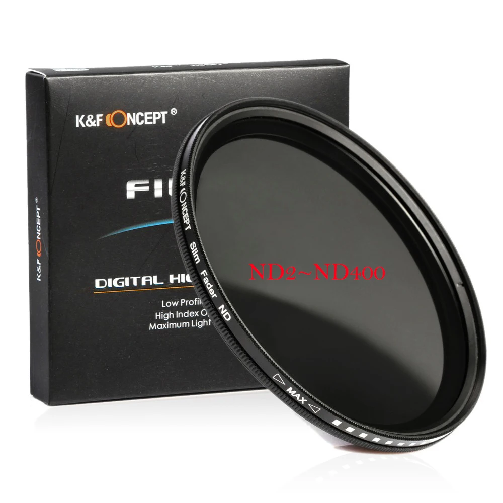 K & F CONCEPT 58 мм ND фильтр фейдер с регулируемой нейтральной плотностью от ND2 до ND400