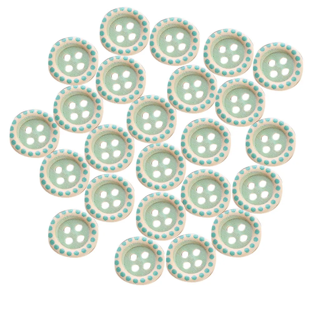 Dropshipping 24pcs Natural Round Wood Love Handmade 4 Holes Buttons Sewing | Дом и сад