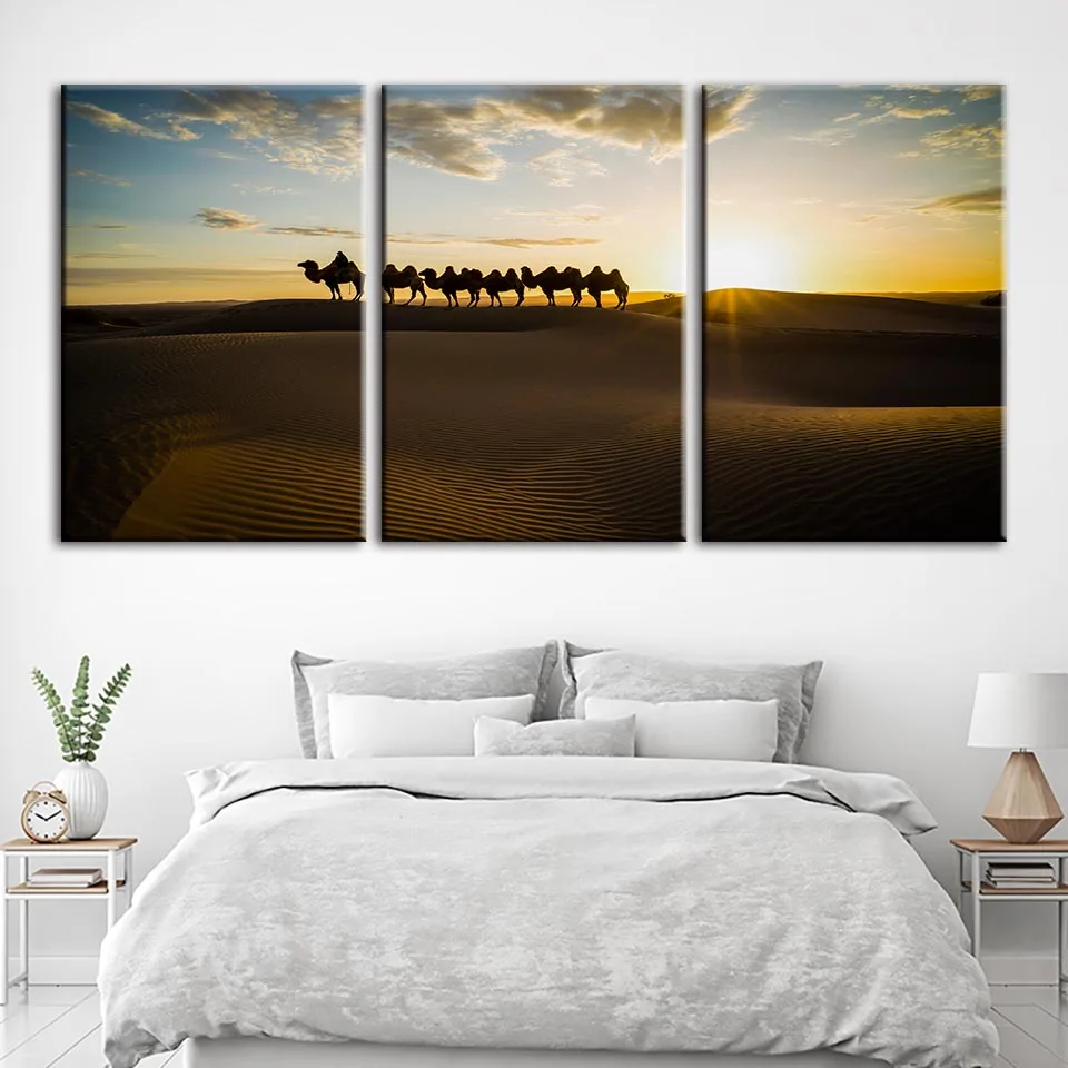Canvas Painting Wall Artwork Pictures Desert Camel Poster Printed Home Decoration Landscape For Living Room Modular Framework | Дом и сад