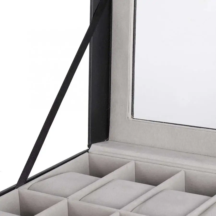 Роскошный 10 решеток из искусственной кожи держатель для витрины часов