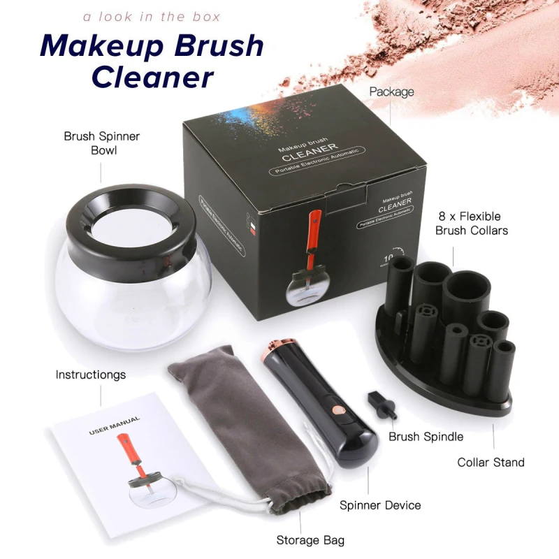 10 Seconds Convenient Electric Wash Makeup Brush Dryer Cleaner Device Make up Brushes Washing Cleanser Cleaning Machine Tool | Красота и
