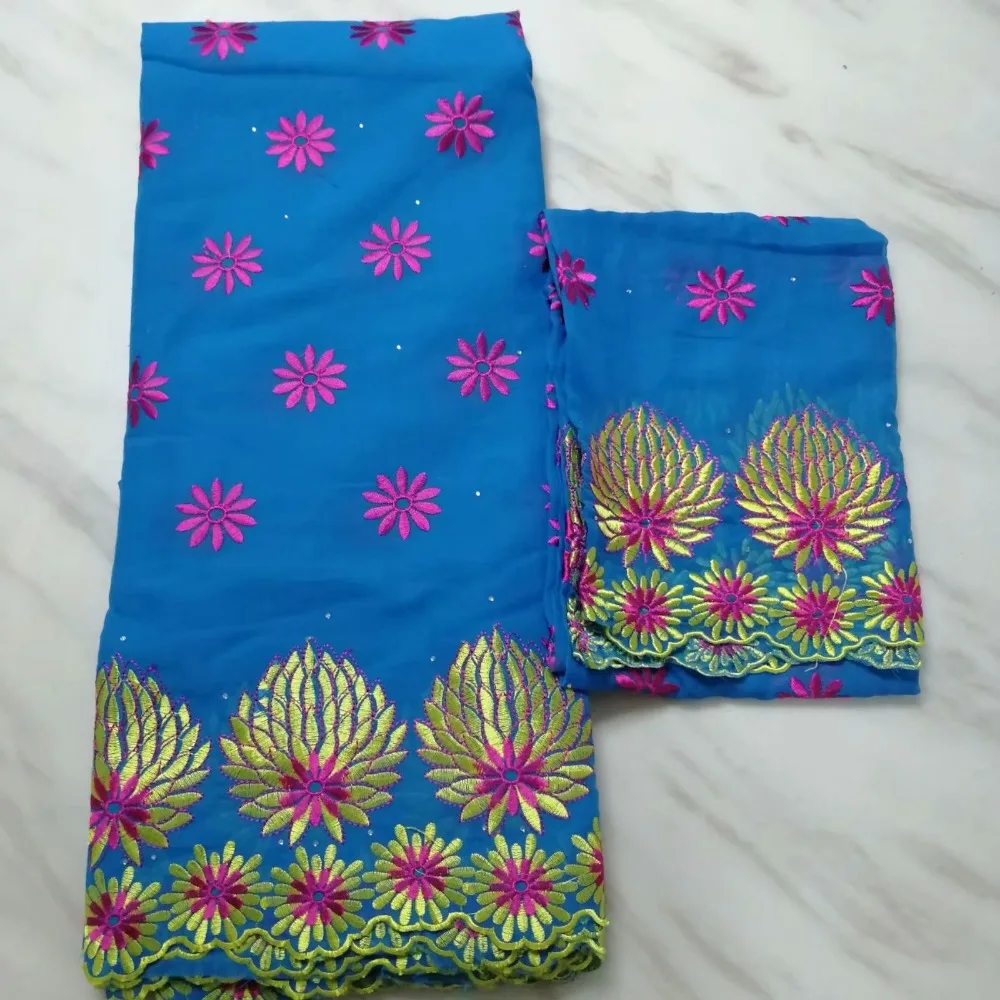 (5 + 2 ярдов/комплект) Африканская сухая кружевная ткань швейцарская вуаль кружево