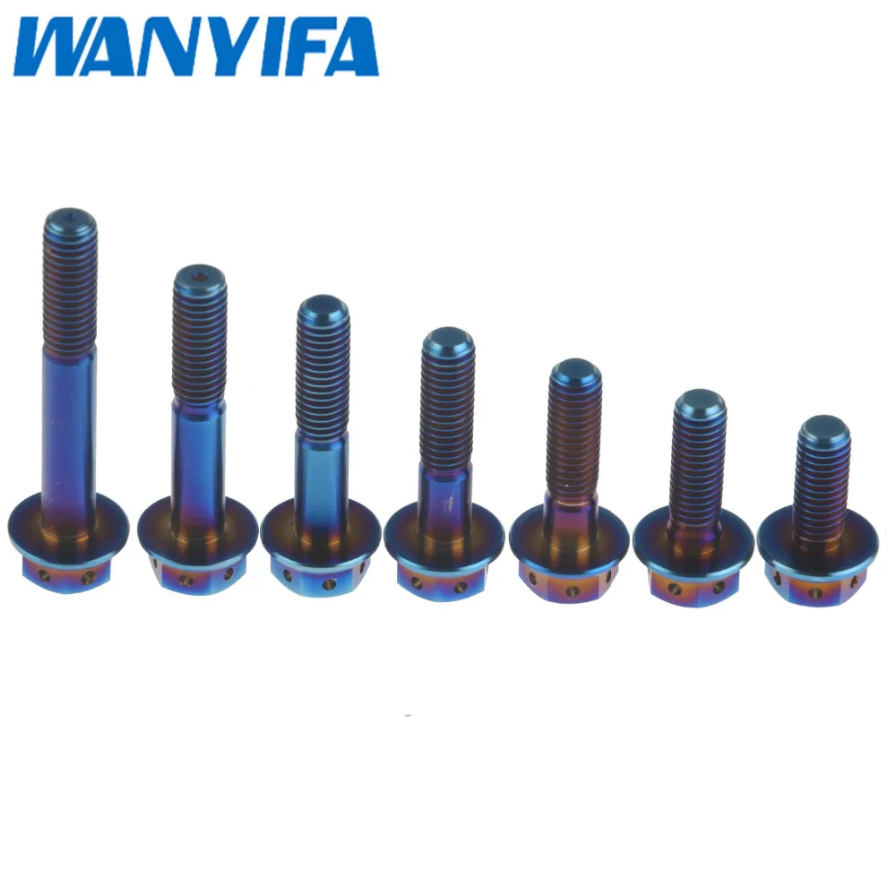 Wanyifa Титан m10 x 20 25 30 35 40 45 55 мм hex С Шестигранной Головкой Фланец Болт для Honda Suzuki yamaha