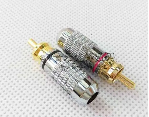6 шт Взрывные модели из чистой меди Позолоченные RCA штепсельные вилки с покрытием