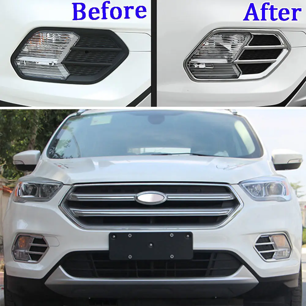 Подходит для Ford Escape Kuga 2017-2018 2 шт. хромированный АБС автомобильный передний