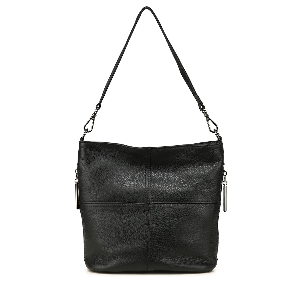 Женская сумка Bolsa Feminina из натуральной кожи, новинка, женская сумка-тоут с аутентичной кожей, высокое качество, сумки через плечо - Цвет: BLACK