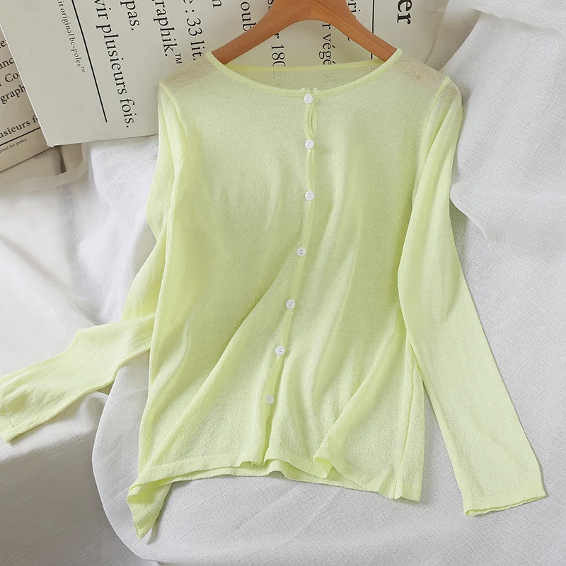 

New 2019 Spring Summer Sweater New Solid color Large Size Candy Colored Openwork Knit Cardigan Women Shirt air-conditioned Thin