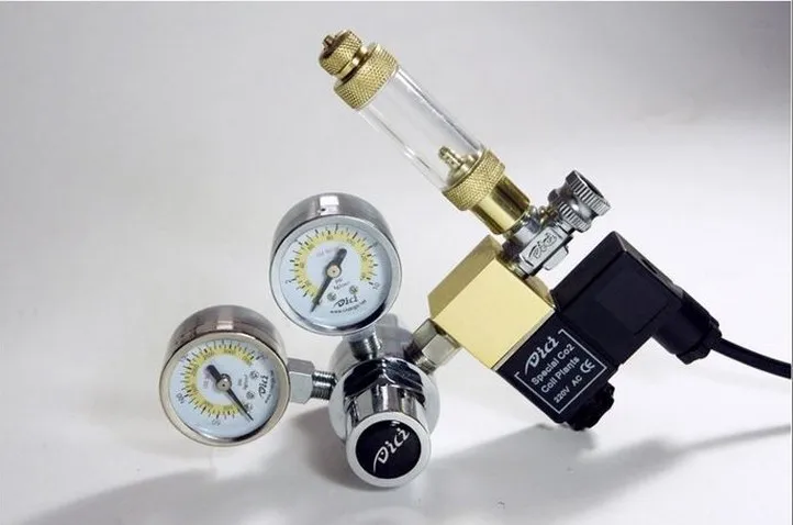 Aquarium DICI CO2 Regulator DC01-01 Dual Gauge Solenoid Check Valve Speed control bubble counters Cylinders Pressure | Дом и сад