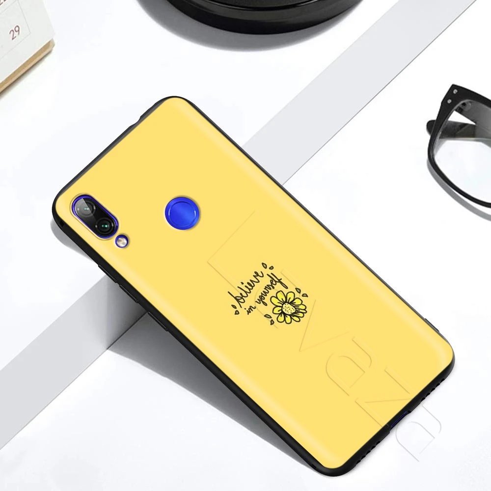 Желтый эстетический чехол с принтом для Xiaomi Redmi Note 8 Pro MI MAX 3 6 9 SE A1 A2 A3 10 Lite Plus 8A F1 K30 |