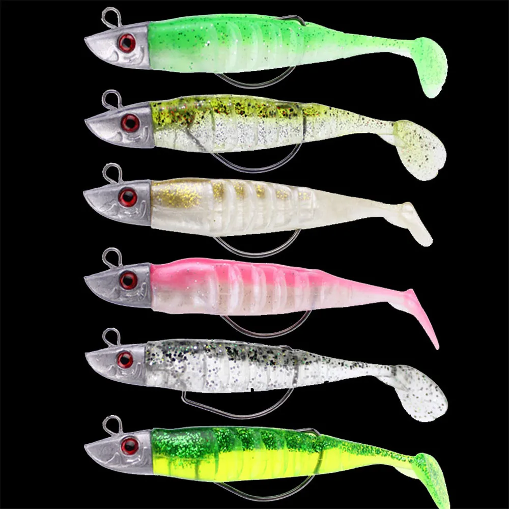 

1*Soft lure Soft Bait Fishing Lures 10cm/15g DIY Lead Head Jig Fish T Tail Sea Bass Lure Fishing Tackle hot model crank bait