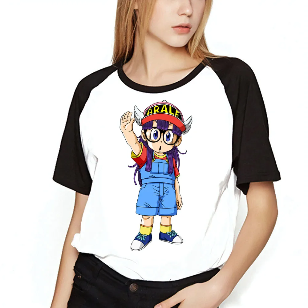 Для женщин футболка Arale Dragon Ball Симпатичные Детские раздавить вычурные печатных Бейсбол девушки футболка - Цвет: V005BW