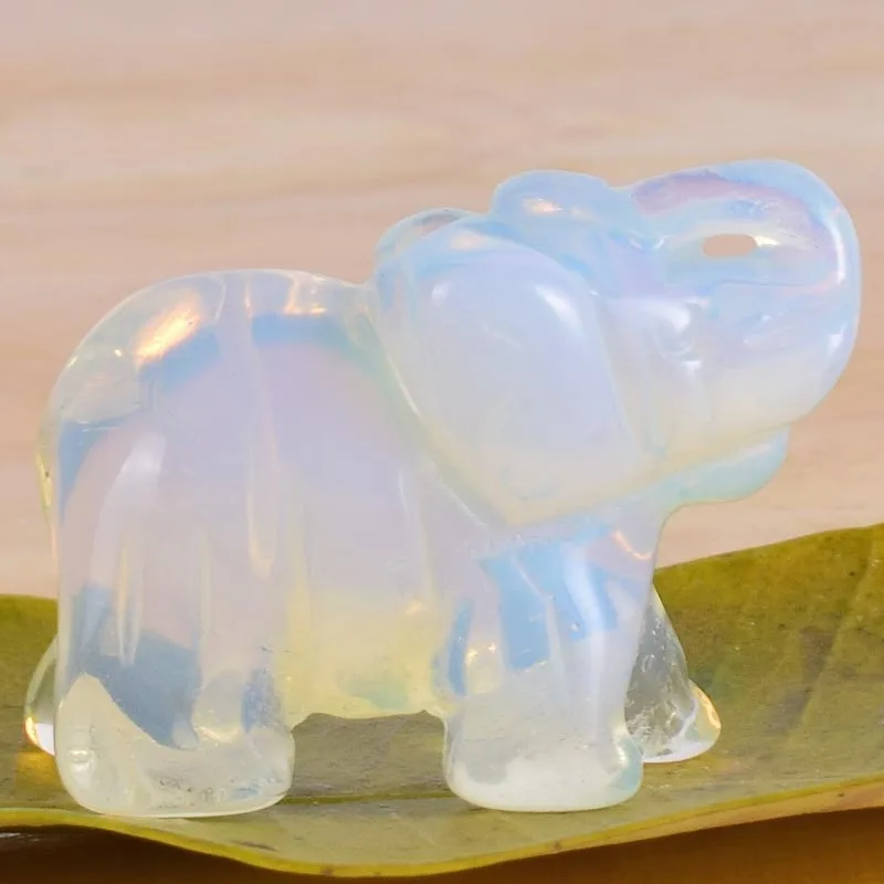 opalite Натуральный камень и кристалл фигурки слонов оникс мини животные ремесло минеральная статуя ремесло для домашнего декора Исцеление Кристалл подарок - Цвет: opalite