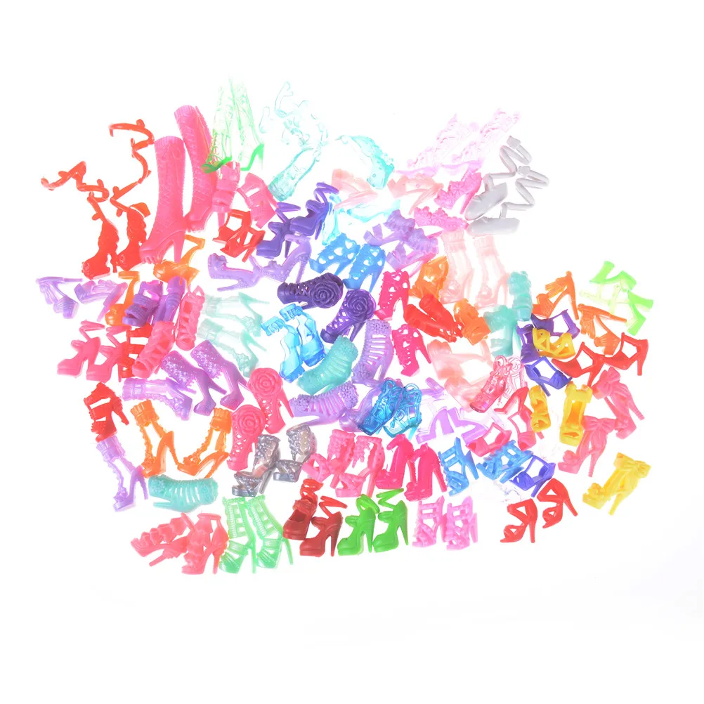 60 парт/лот различные красочные туфли на каблуках сандалии одежда платье кукла