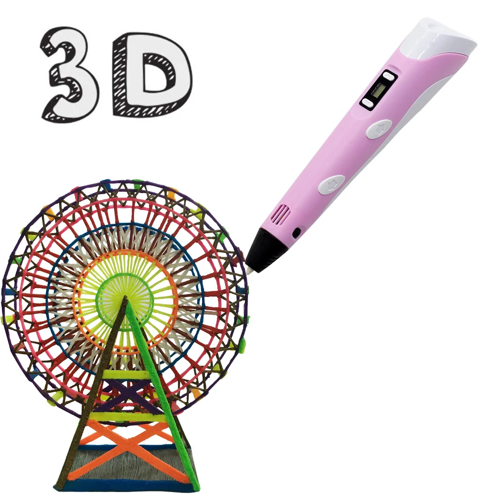 3D Ручка для печати LED трафаретная печать 100 м PAL Canetas Criativa подарок на день рождения