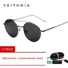Солнцезащитные очки унисекс VEITHDIA, брендовые модные круглые очки для вождения с поляризационными стеклами и зеркальным покрытием, для мужчин и женщин, 2019