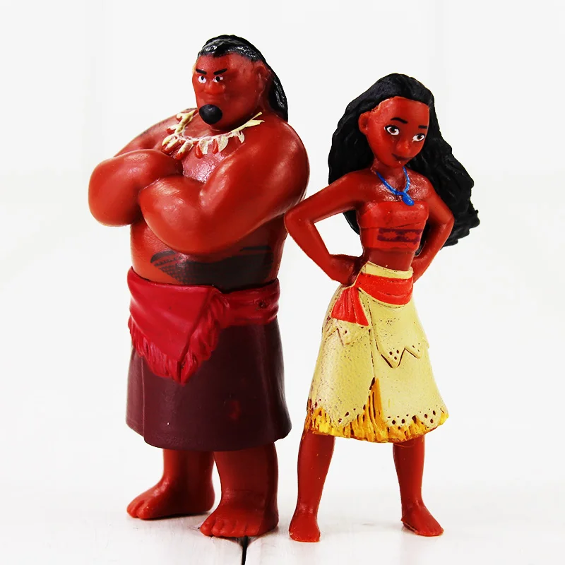 12 шт./лот принцесса Моана фигурки Maui Chief Tui Tala Hei Pua милые мини коллекционные модели