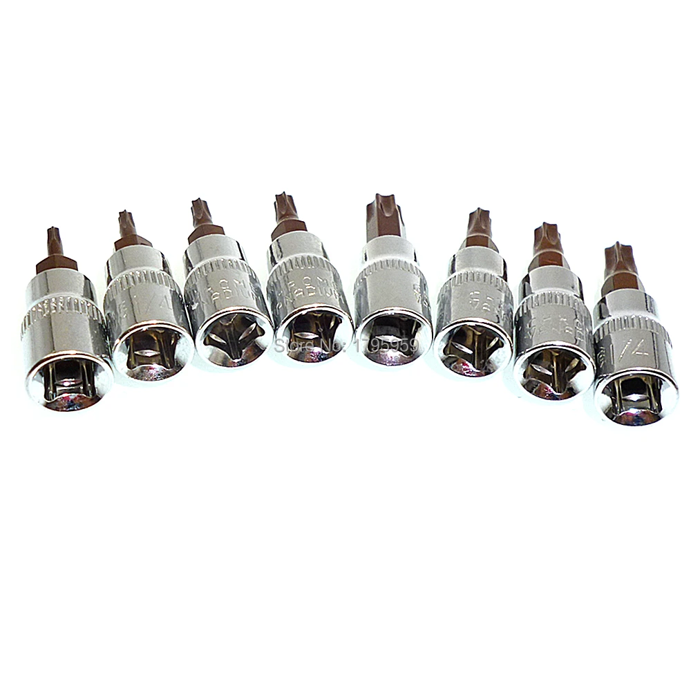 Набор торцевых головок Torx Star Impact 8 шт. 1/" квадратный драйвер T8 T10 T15 T20 T25 T27 T30 T40 отвертка бит торцевой ключ инструменты