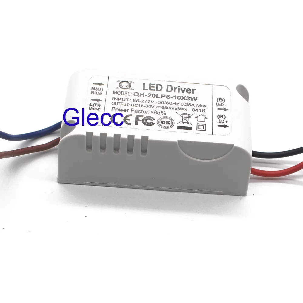 AC 85-265V 1-2x3w 2-4x3w 6-10x3w 10-18x3w 18-30x3w 600mA 650mA Светодиодный драйвер Трансформатор для