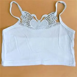 Sleeveless Tube Tops Women Pullovers Sweet Butterfly Appliques Fashion Cotton Blend Lace Decor | Женская одежда
