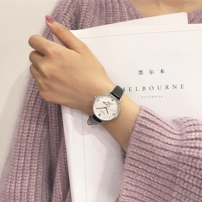 Простые изысканные ультратонкие женские кварцевые наручные часы с деликатным