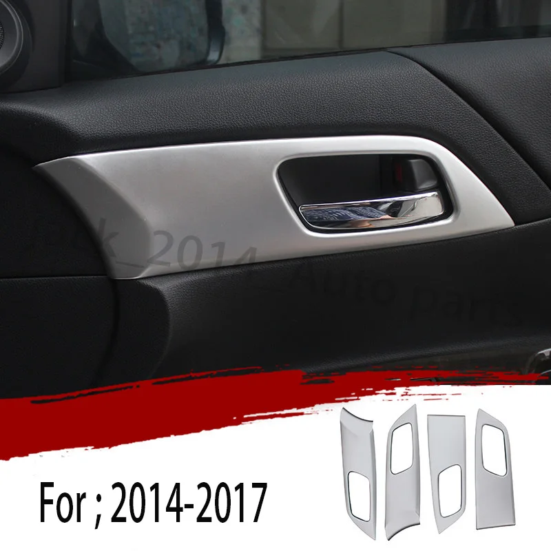 Inner handle panel ABS Серебряный автомобиль модификация внутреннее окно Лифт панель Крышка отделка центральной полосы управления для Honda Accord 9th - Название цвета: Inner handle panel