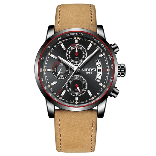 whole black l Кварцевые наручные часы, NIBOSI, модные часы Montres Hommes, роскошные часы для мужчин, водонепроницаемые и светящиеся стрелки, мужские часы Saat - Цвет: whole black l