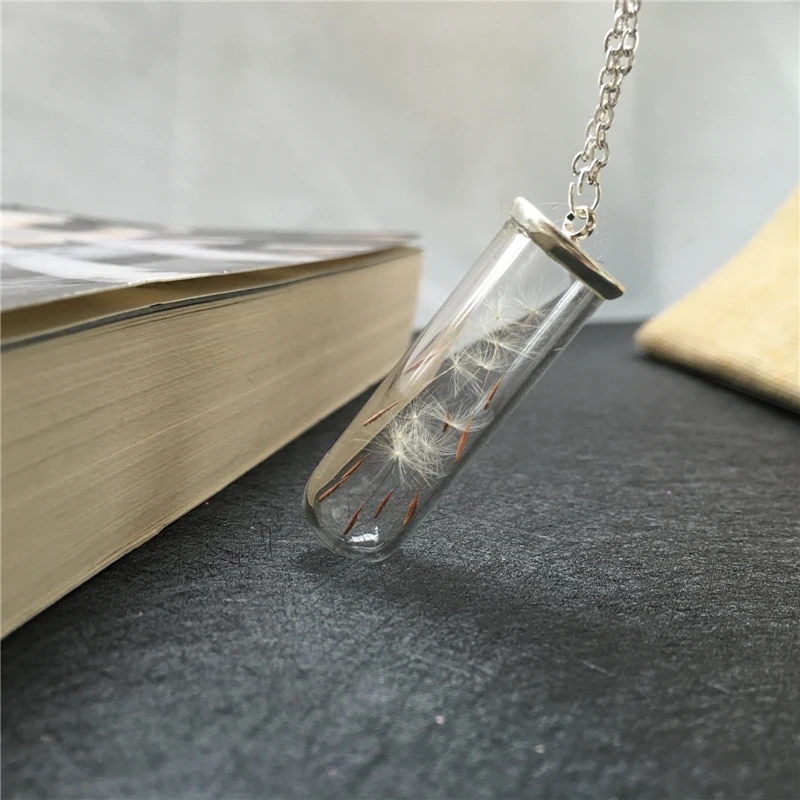 Ожерелье со стеклянной трубкой 3 шт. 40x12 мм|necklace necklace|dandelion seedsdandelion necklace |