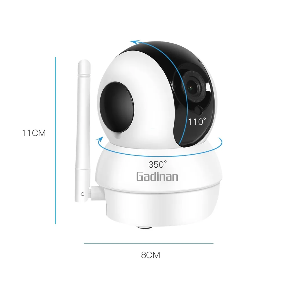 GADINAN Беспроводная ip камера 1080 P WiFi домашняя видеонаблюдения Двусторонняя аудио с