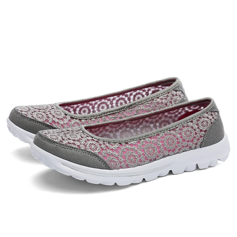 Женская кружевная прогулочная обувь летние уличные кроссовки спортивная