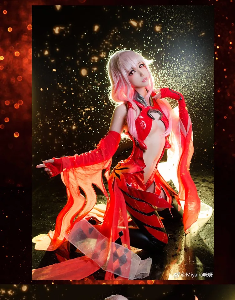Guilty Crown Yuzuriha Inori, костюм для косплея, сексуальная искусственная кожа, красное платье, Униформа, карнавальные костюмы на Хэллоуин для женщин, одежда в стиле аниме, наряд