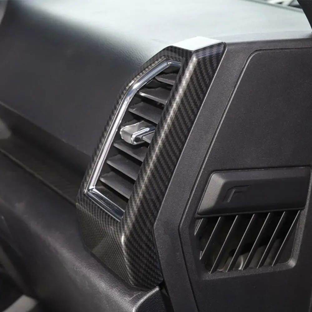 

BBQ@FUKA Carbon Fiber Style ABS Car Interior Air Vent Outlet Trim Frame For Ford F-150 F150 2015 2016 2017 inner car sticker