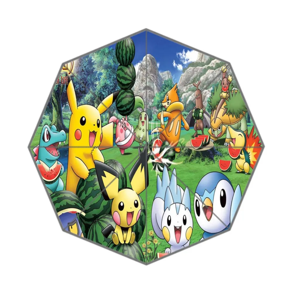 Модные Дизайн зонтик пользовательские Покемон складной для человека и Для