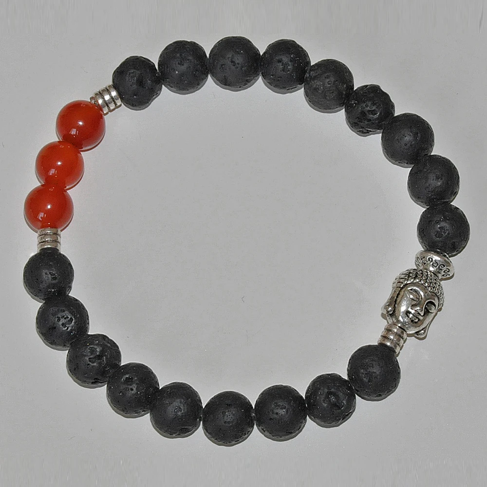 Lava rock Carnelian stone bracelet Buddhist prayer mala beads grounding meditation root chakra | Украшения и аксессуары
