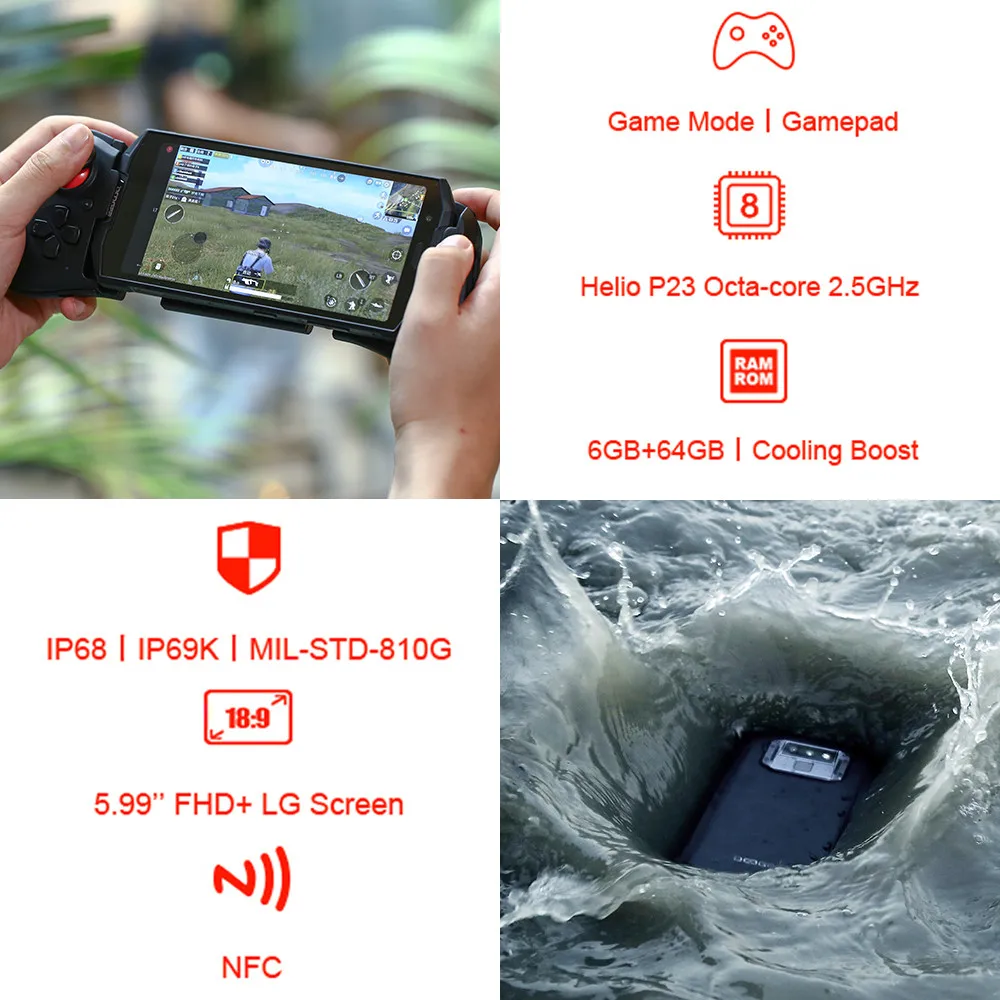 DOOGEE S70 водонепроницаемый мобильный телефон с IP68 Android 8 1 5 99 &quotFHD + Helio P23