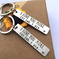 i love you more the end letter strip metal couple keychain key ring holder lovers gift decor key chain valentines day gifts key