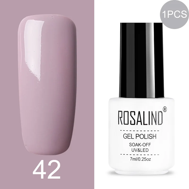 42 ROSALIND Gel Varnish Set For Manicure Hybrid Nail Art Top Coat Primer - Цвет: 42