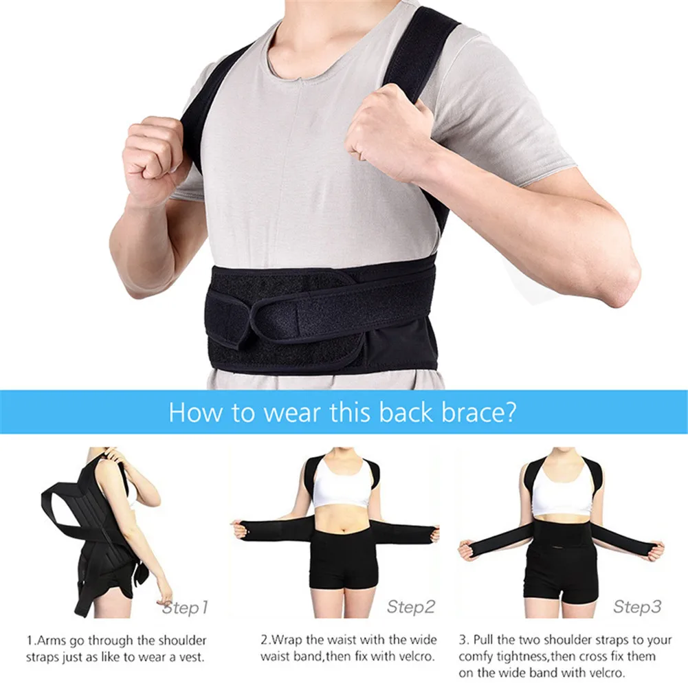 

Posture Corrector Corset Back Support Brace Belt Clavicle Spine Back Shoulder Lumbar Posture Correction Straightener Adjustable