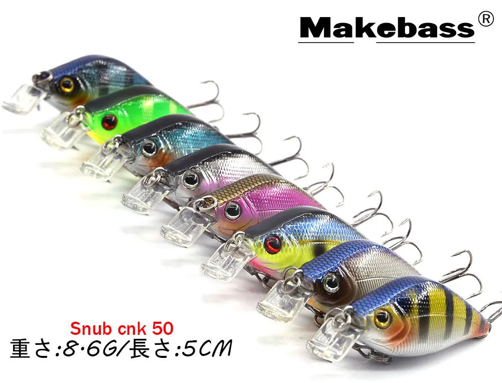 Makebass Crankbait рыболовные приманки бас искусственный воблер, твердая приманка дайвинг с неглубоким погружением рыболовные снасти форель Окунь и т. д. 2 дюйма/0,3 унций