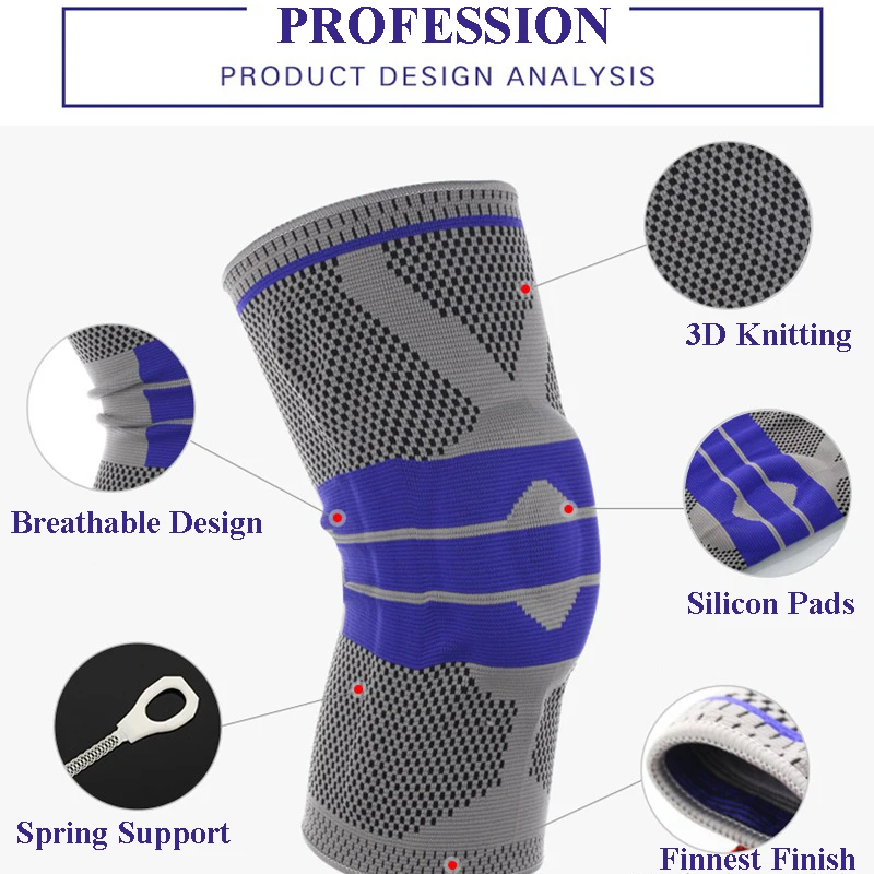 

1PC Elastic Knee Support Brace Kneepad Adjustable Patella Volleyball Knee Pads Basketball Safety Guard Strap Protector