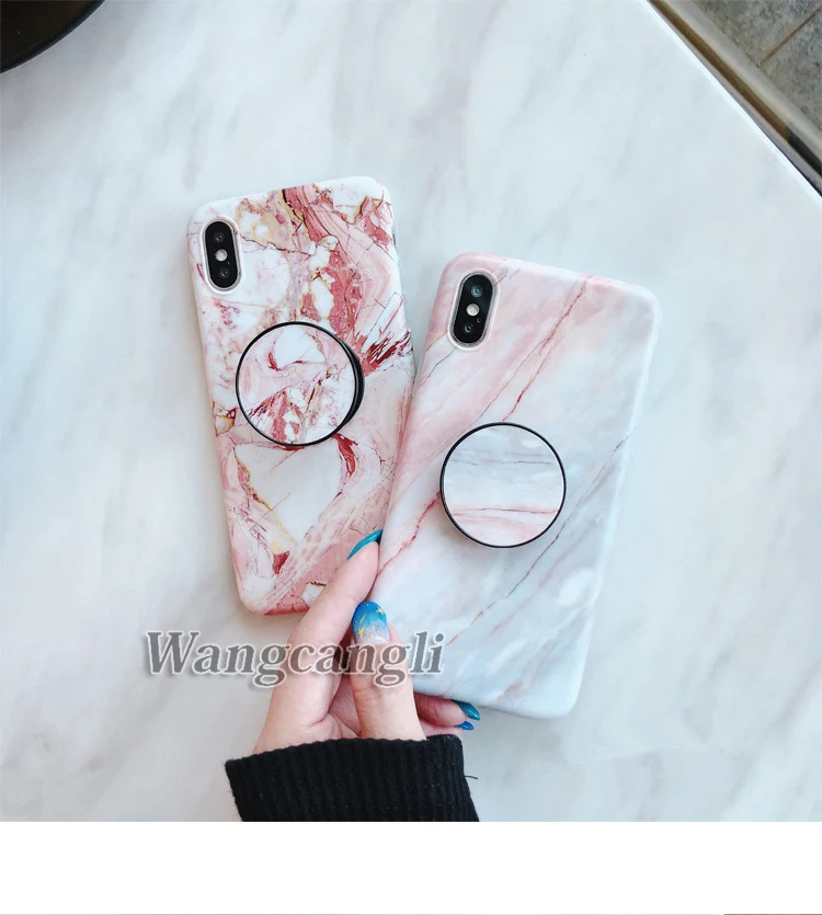 Мраморный ТПУ чехол для iphone 7 8 plus чехол для iphone X XS MAX скраб TPU чехол для iphone 6 6 plus защитный чехол и держатель для телефона