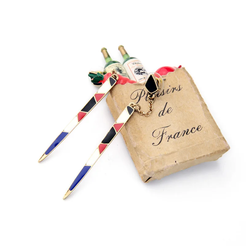 Брендовые дизайнерские новые разноцветные эмалевые длинные серьги оптовая