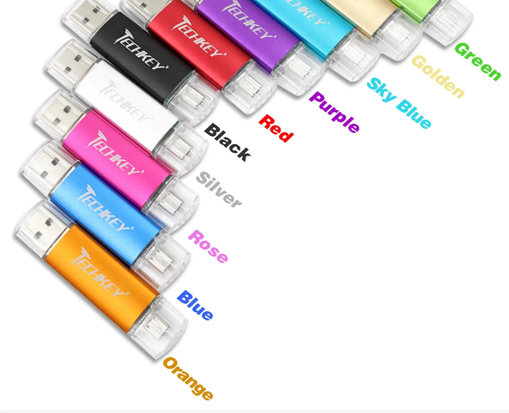 Новинка TECHKEY OTG usb 2,0 32gb usb флеш-накопитель 2,0 64gb флеш-накопитель 16gb memoria cel usb флеш-накопитель в подарок для samsung mobile