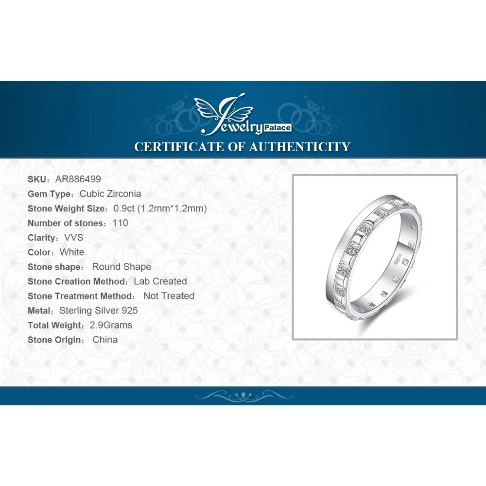 JewelryPalace квадратным вырезом кубический цирконий обручальное кольцо обещания 925