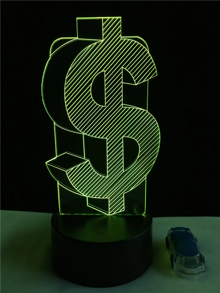 GAOPIN Спальня ночной Светильник креативный долларов символ 3D светодиодный USB