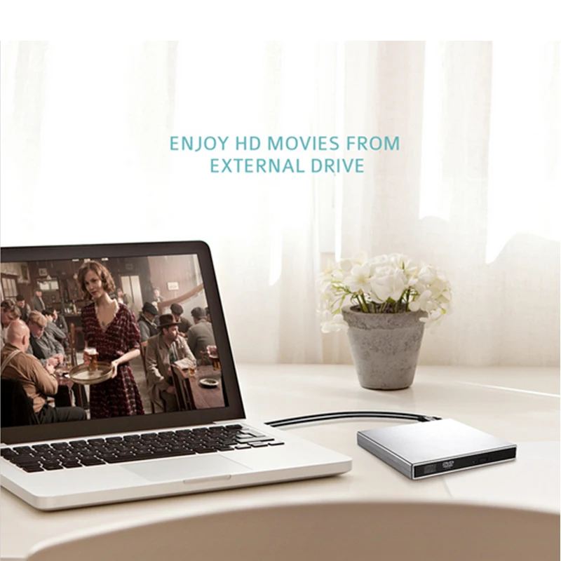 RW DVD-ROM USB 2,0 cd-rom плеер Внешний оптический dvd привод рекордер для ноутбука компьютера ПК Windows 7/8