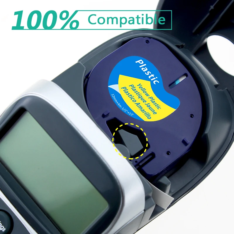 Greateam 10 шт. 91202 используется для DYMO LetraTag запечатанных лент 91222 91332 59423 черный на