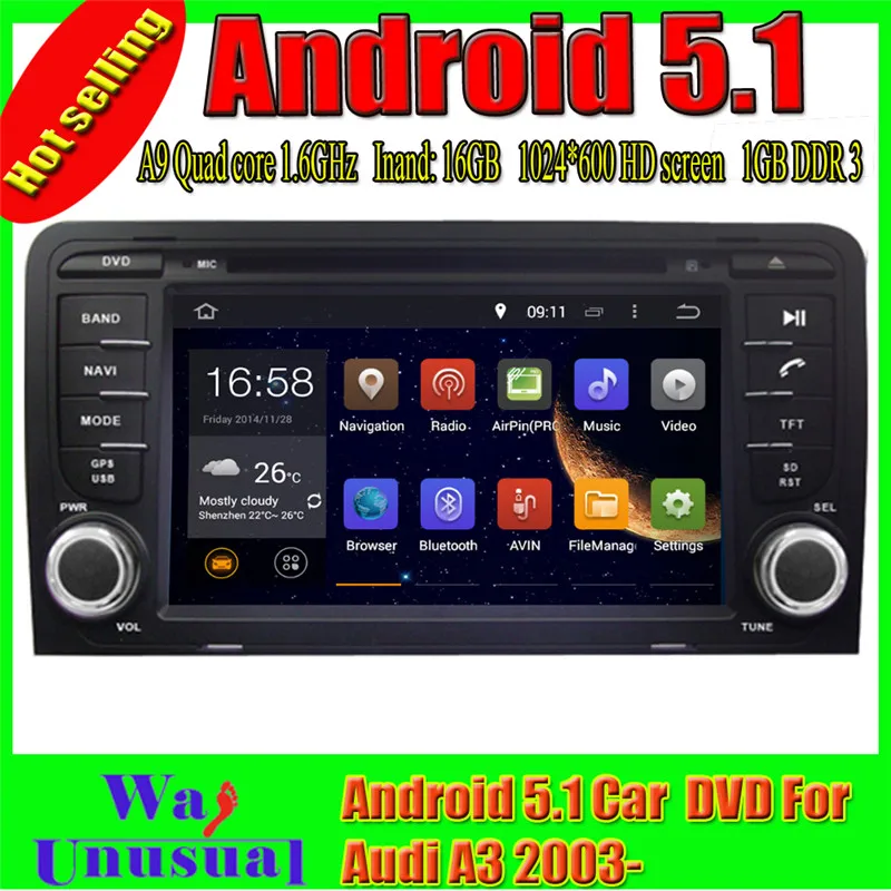 Бесплатная доставка 7 &quotчетырехъядерный 16G чистый Android 5.1.1 автомобильный dvd-плеер
