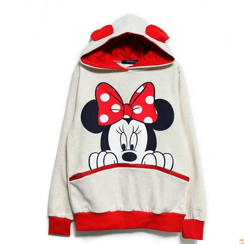 Костюм Минни Мышь с капюшоном Sweatershirt Косплэй корейский Для женщин Свободные
