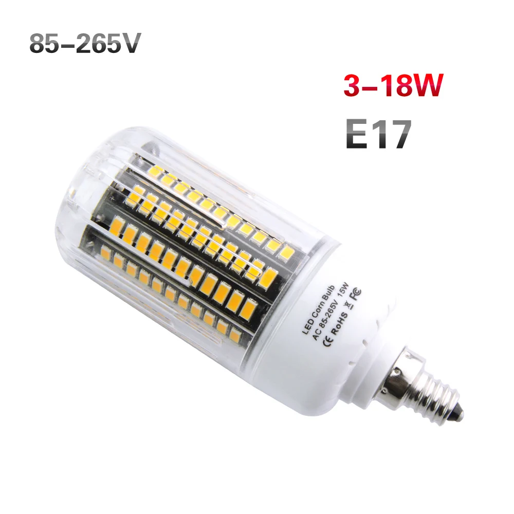Светодиодные E27 E12 E17 E14 светодиодные лампы 5736 SMD более яркие 15/18 Вт bombilas110v 220 В 130 140