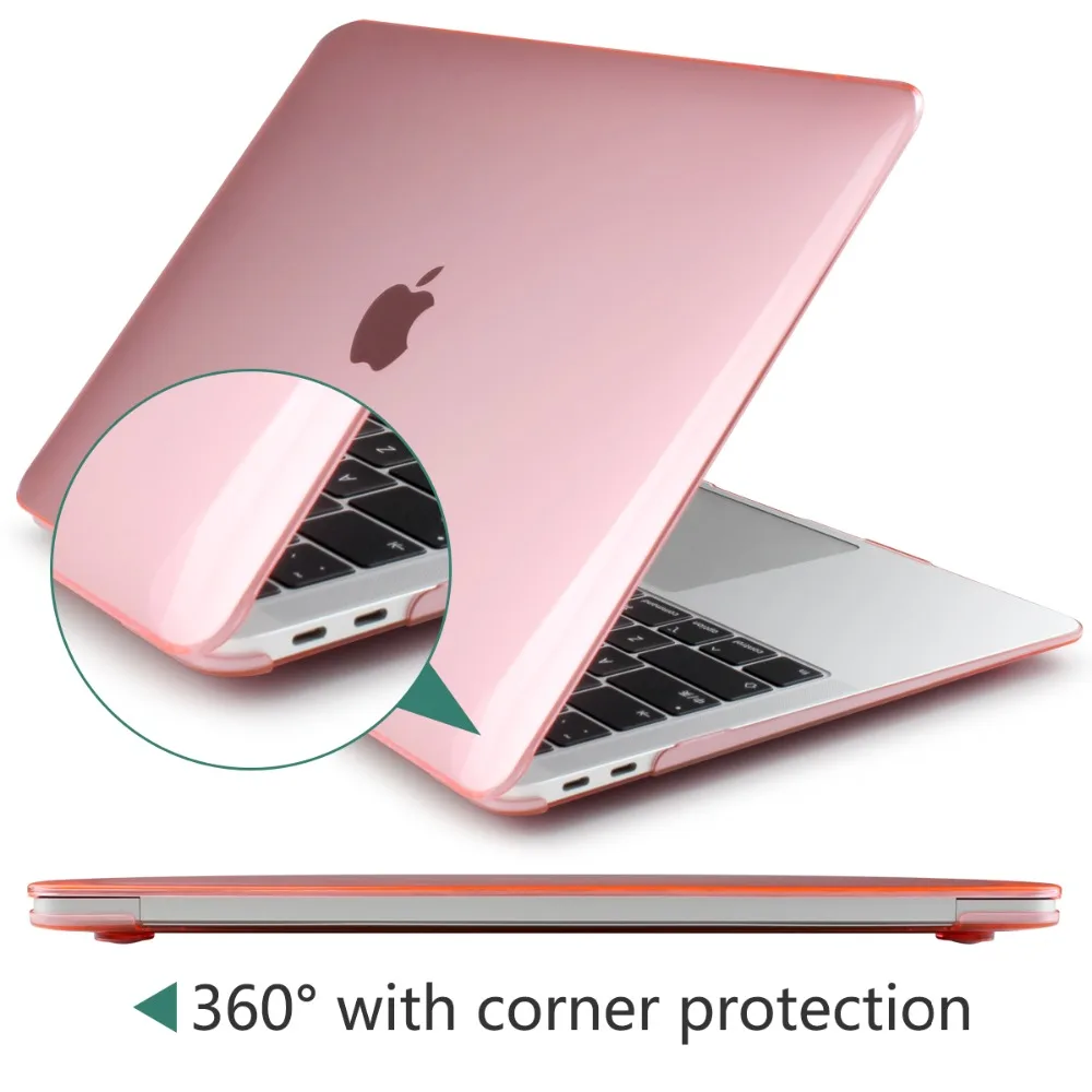 Прозрачный кристально чистый чехол для Macbook Air Pro retina 11 12 13 15 16 дюймов Touch Bar/Touch ID A2141 A1932 A1989 A2159